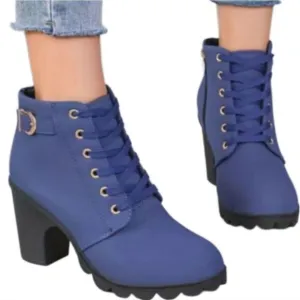 Ladies chunky heel combat boots sz 8.5