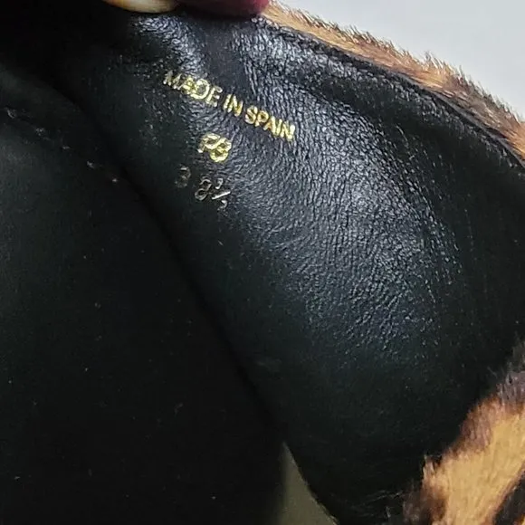 Lafayette 148 New York Iris Leopard-Print Fur Thong Sandals