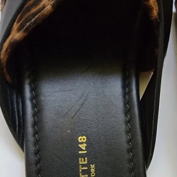 Lafayette 148 New York Iris Leopard-Print Fur Thong Sandals