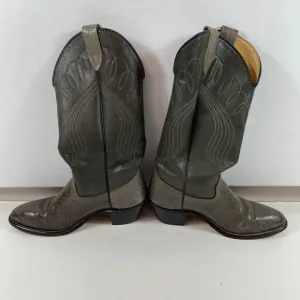 Laredo Womens Western Cowboy Brown Snakeskin Leather Boots 2&quot; Heel Size 9