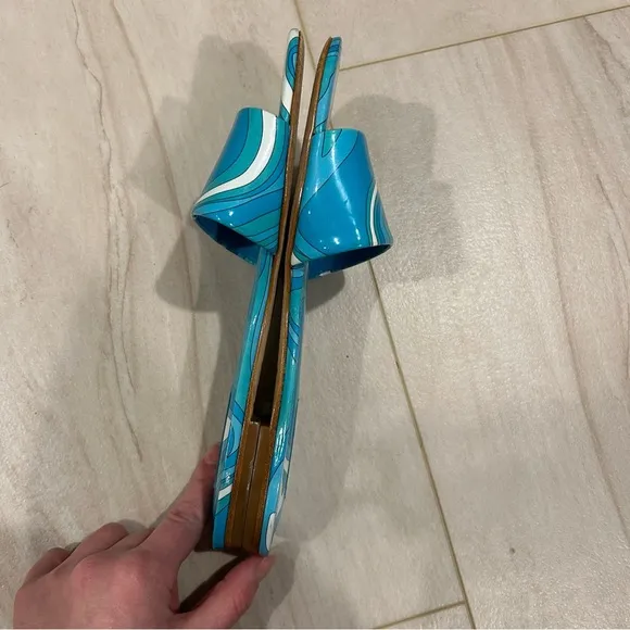 Larroude Women's Blue Ivy Slide Sandals size 7.5