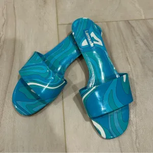 Larroude Women's Blue Ivy Slide Sandals size 7.5