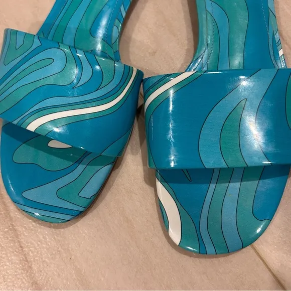 Larroude Women's Blue Ivy Slide Sandals size 7.5