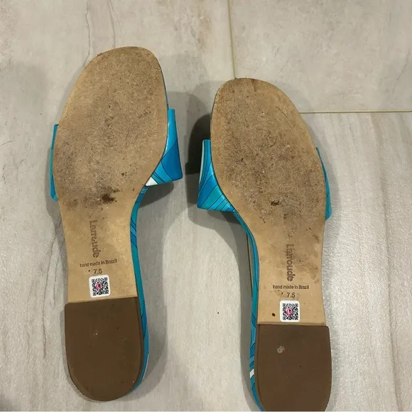 Larroude Women's Blue Ivy Slide Sandals size 7.5