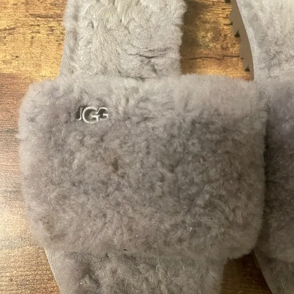 Lavender Ugg Faux Fur Sandals
