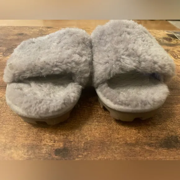 Lavender Ugg Faux Fur Sandals