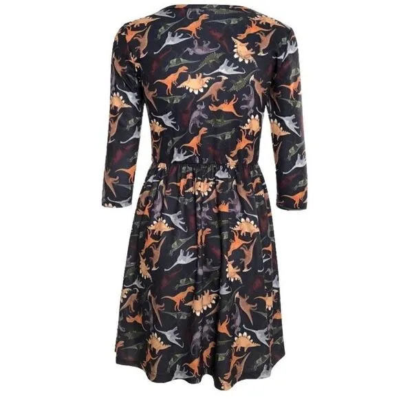 La Vie Lente Dinosaur Skater Dress XS/S