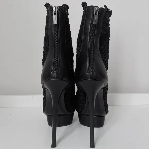 Le Silla Embroidered Lace Platfrom Stiletto Ankle Boots 38 7.5 8 FARFETCH Italy