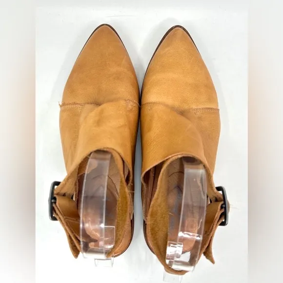 Leather Flat Pointy Wrap Around Ankle Boots