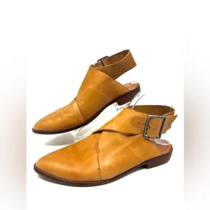 Leather Flat Pointy Wrap Around Ankle Boots