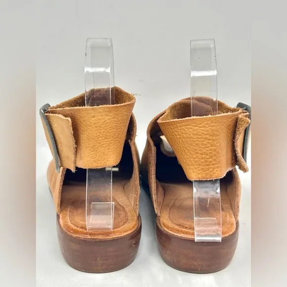 Leather Flat Pointy Wrap Around Ankle Boots