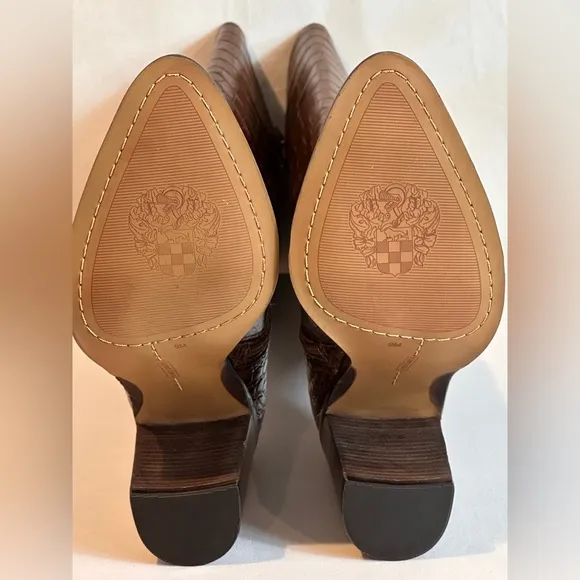 Leather Pearlanie knee high croc print boots