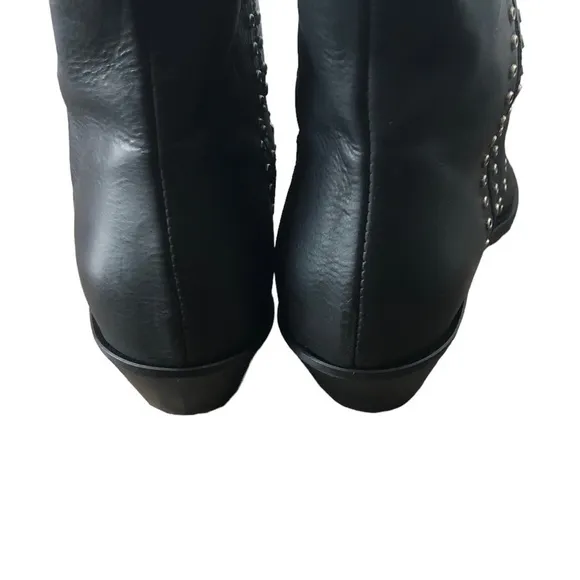 Lemare Studded Ankle Boots Black Silver EU37