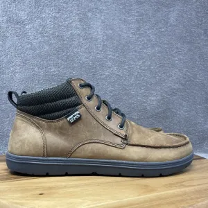 LEMS Boulder Boots Waterproof Umber Barefoot Leather Moc Toe Men's Size 10.5