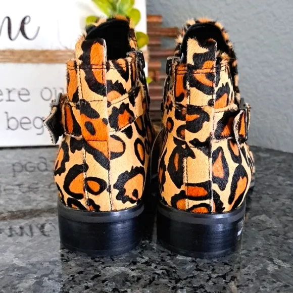 Leopard Print Ankle Boots | Size 8.5