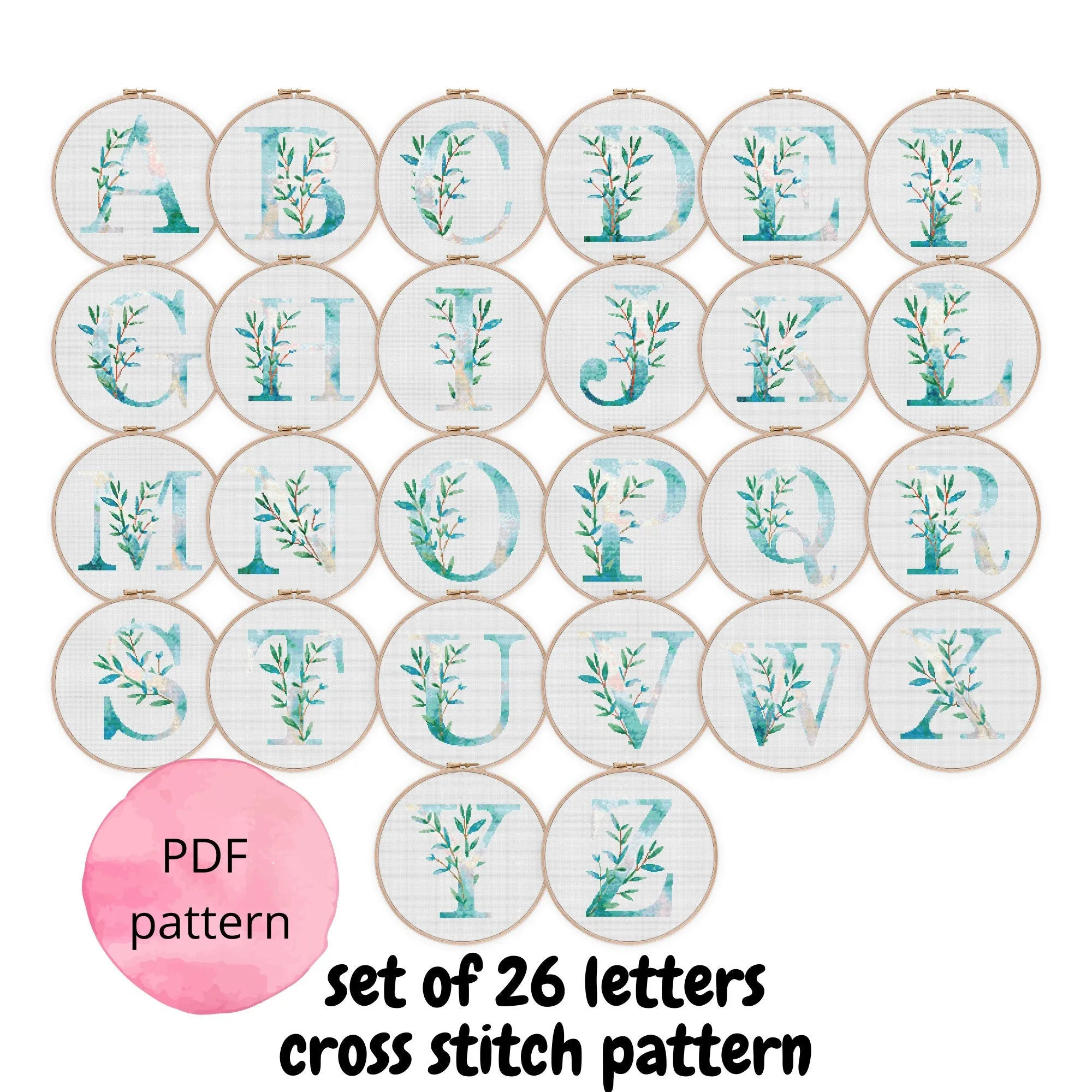 Letter Set Cross Stitch Bundle