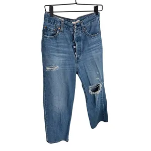 Levi’s Premium Ribcage Straight Ankle Jeans – Size 28 – Distressed High-Rise 🔥✨