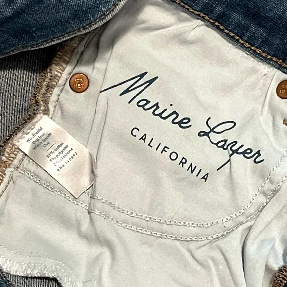 Like NEW!! 28 Marine Layer High Skinny Distressed Raw Hem Jeans