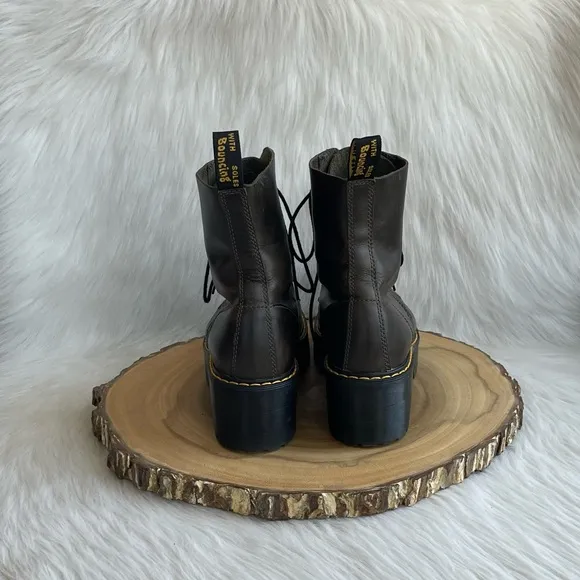 LIKE NEW Dr. Martens Leona leather platform heeled boots