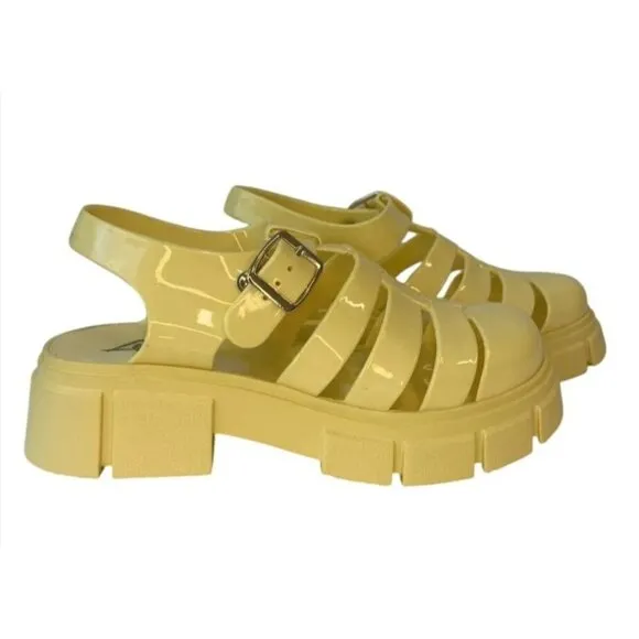 LILIANA / Inka-1/ Yellow / Chunky Platform / Jelly Sandals / With Buckle / Size