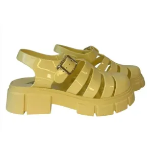 LILIANA / Inka-1/ Yellow / Chunky Platform / Jelly Sandals / With Buckle / Size