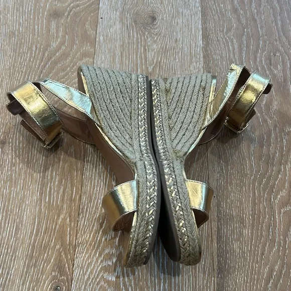 Lilly Pulitzer for Target Gold Wedge Sandals with Adjustable Straps