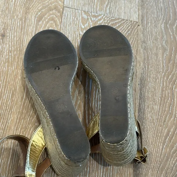 Lilly Pulitzer for Target Gold Wedge Sandals with Adjustable Straps