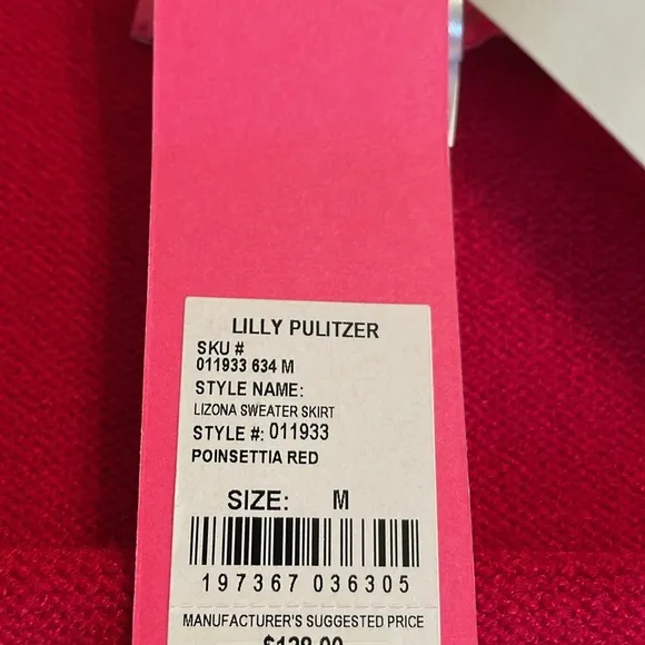 Lilly Pulitzer Knit Skirt NWT Poinsettia Red Mini Skirt