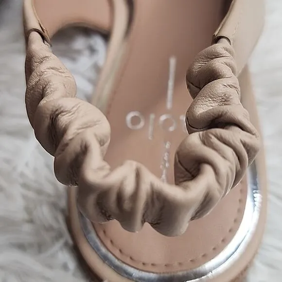 LINEA PAOLO DIANA ELASTIC SLINGBACK POINTED TOE FLATS NUDE SIZE 7