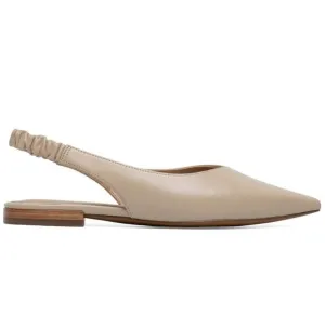 LINEA PAOLO DIANA ELASTIC SLINGBACK POINTED TOE FLATS NUDE SIZE 7
