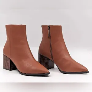 Lines Paolo Wynda Block Heel Pointy Toe Cognac Boots Sz 13