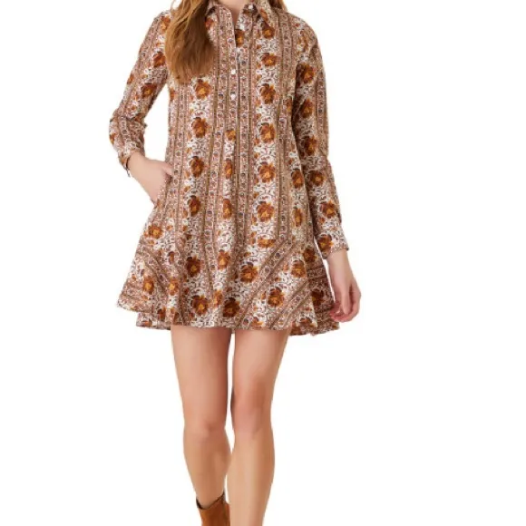 Livro Polly Dress, Mumbai Stripe Brown size M sa1