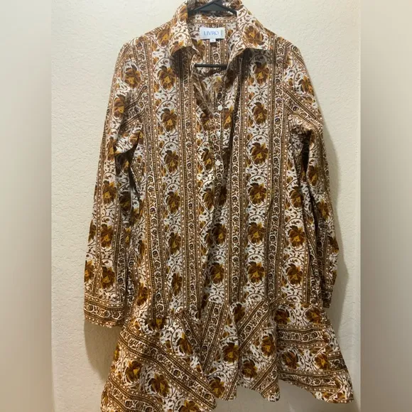 Livro Polly Dress, Mumbai Stripe Brown size M sa1