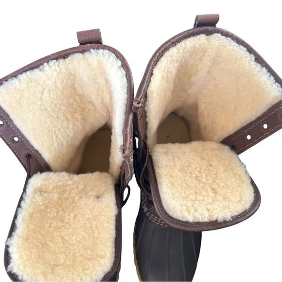 L.L.bean 10-10.5 Bean Boots 10&quot; Shearling-Lined lace up leather weather proof