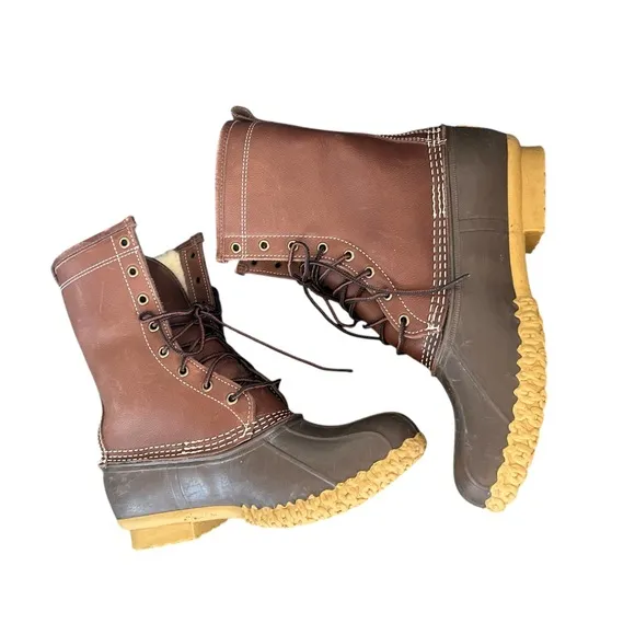 L.L.bean 10-10.5 Bean Boots 10&quot; Shearling-Lined lace up leather weather proof