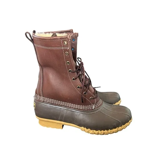 L.L.bean 10-10.5 Bean Boots 10&quot; Shearling-Lined lace up leather weather proof