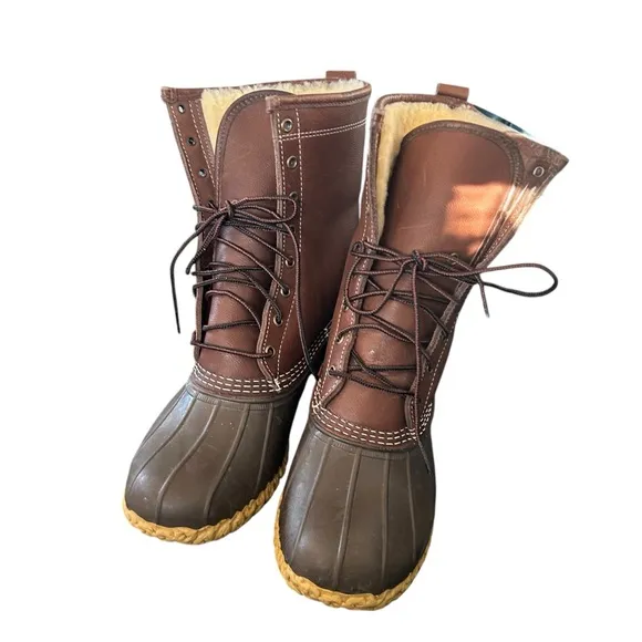L.L.bean 10-10.5 Bean Boots 10&quot; Shearling-Lined lace up leather weather proof