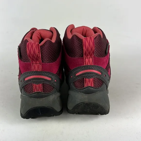 Llbean maroon suede waterproof athletic high hiking boots youth size 4