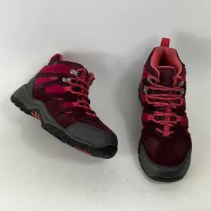 Llbean maroon suede waterproof athletic high hiking boots youth size 4