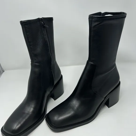 Loeffler Randall Nolan Stretch Ankle Bootie – Black Leather – Size 8.5 BNWT