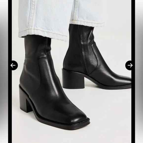 Loeffler Randall Nolan Stretch Ankle Bootie – Black Leather – Size 8.5 BNWT
