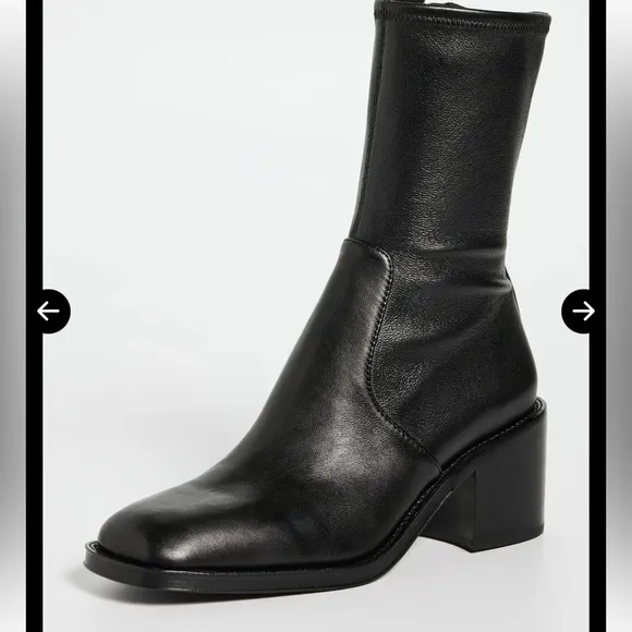 Loeffler Randall Nolan Stretch Ankle Bootie – Black Leather – Size 8.5 BNWT