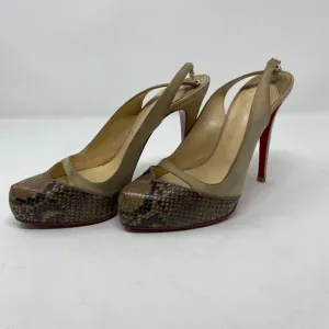 Louboutin Sandy Python Slingbacks 39.5