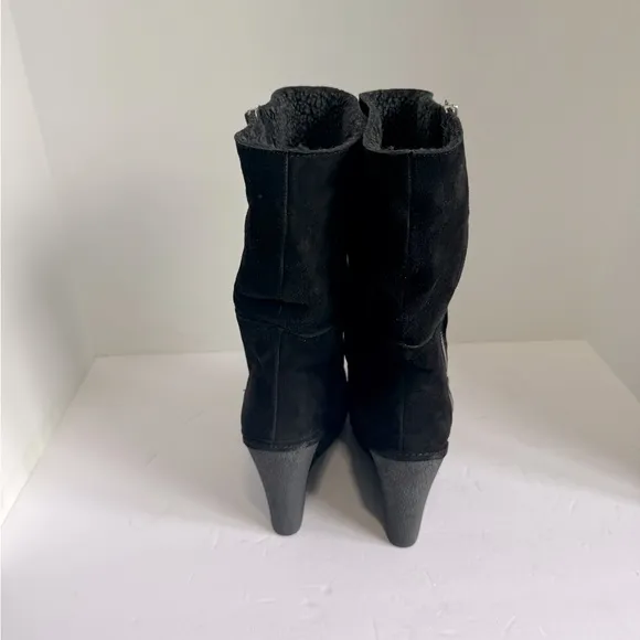 Lovely People black nubuck boots on a comfortable wedge. Size 9