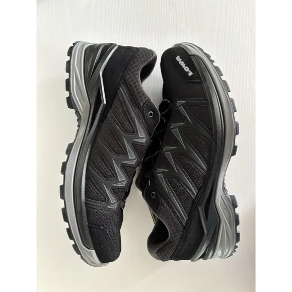 Lowa Innox Pro GTX Lo Hiking Shoes Mens 9.5 Black Grey GoreTex Mesh