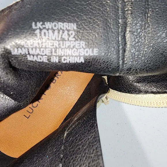 Lucky Brand Elegant Leather Cream Zip-Up Ankle Boots With Chunky Soles Size 10