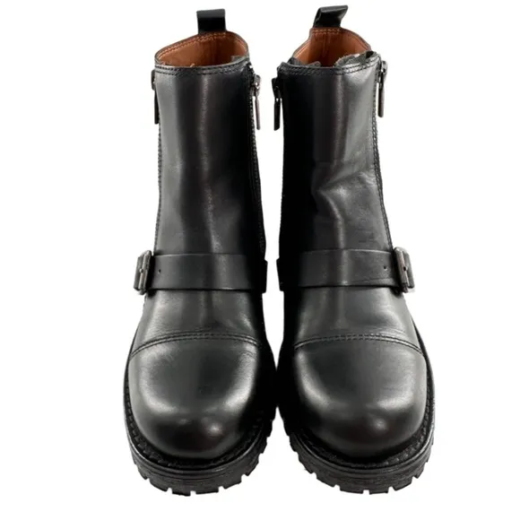 Lucky brand Ondalucia womens ankle booties size 7 37 leather moto biker boots