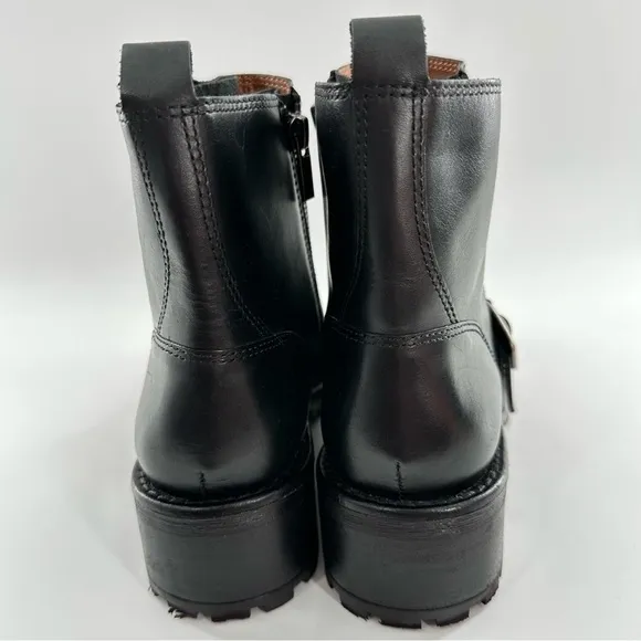 Lucky brand Ondalucia womens ankle booties size 7 37 leather moto biker boots