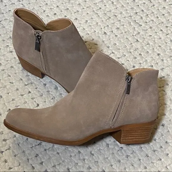 LUCKY BRAND Taupe Suede Leather Ankle Bootie 9.5 New in box NIB!