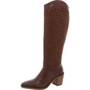 Lucky Brand Womens Abeny Brown Cut-Out Leather Knee-High Boots New